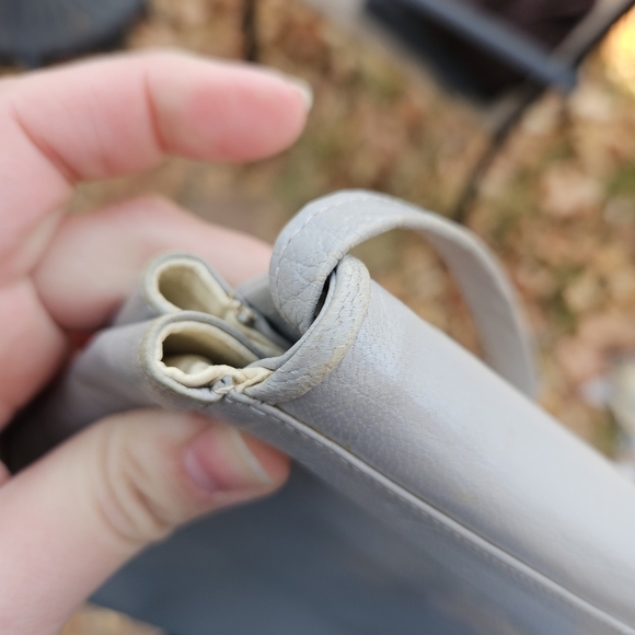 Stuart Weitzman vintage 80s gray leather shoulder bag with exotic detail - Picture 11 of 13